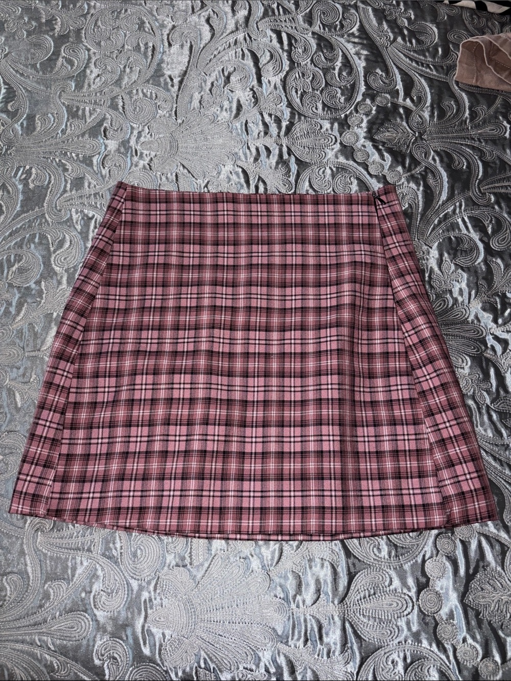 Momokrom pink plaid mini skirt